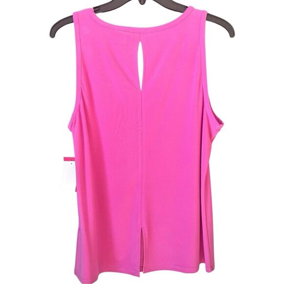 Vince Camuto Orchid Pink Split Back V-Neck Tank Top Blouse NWT M - Picture 3 of 5
